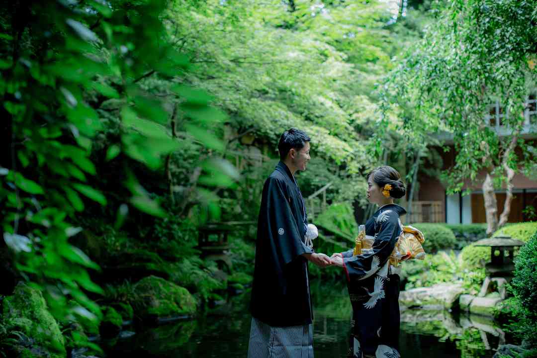 日本庭園での和装フォト
