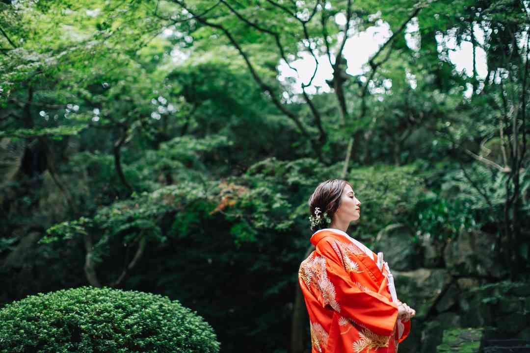 日本庭園での和装フォト