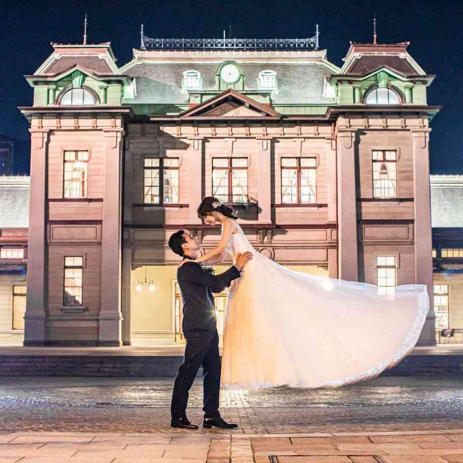 門司港駅前での撮影